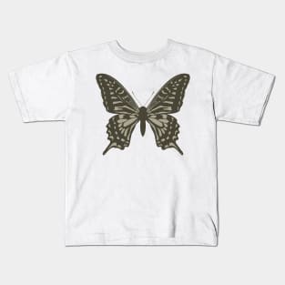 Butterfly, grey Kids T-Shirt